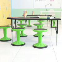 Flash Furniture AY-9001S-GN-GG Carter Adjustable Height Kids Flexible Active Stool for Classroom and Home with Non-Skid Bottom in Green, 14